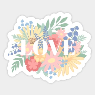 Love Flowers Sticker